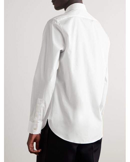 Saint Laurent White Slim-Fit Cotton-Poplin Shirt for men
