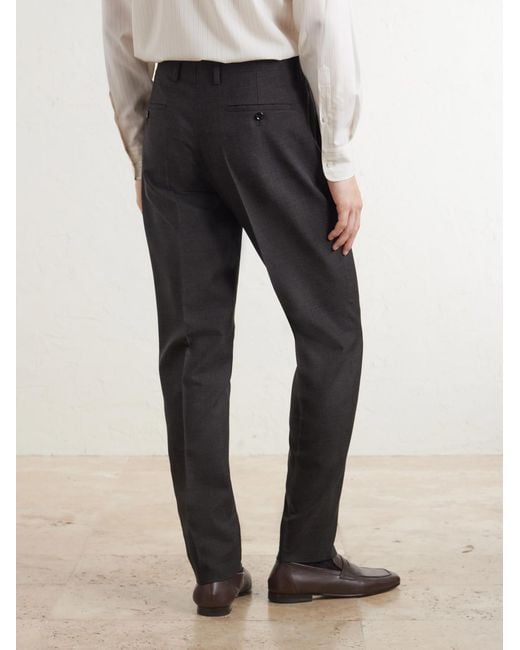 Lardini Black Prince Of Wales Checked Straight-Leg Wool Trousers for men