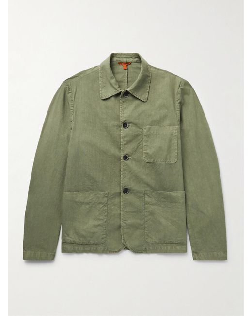 Barena Visal Hemdjacke aus Baumwolle in Knitteroptik in Green für Herren