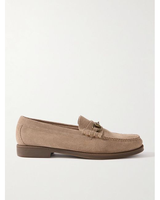 G.H.BASS Natural Weejuns Lincoln Embellished Suede Loafers for men