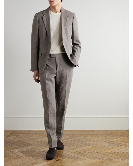 Mr P. Gray Phillip Slim-fit Linen Suit Trousers for men