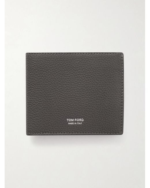 Tom Ford Gray Full-Grain Leather Billfold Wallet for men