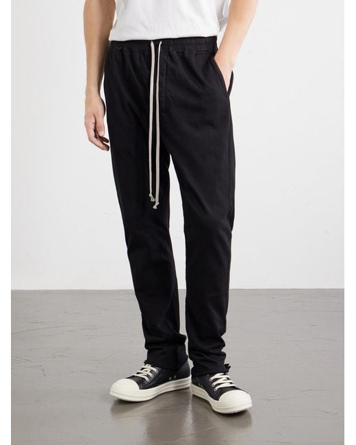Rick Owens Black Berlin Tapered Cotton-Jersey Sweatpants for men