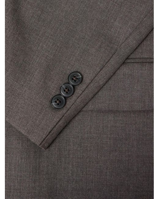 mfpen Gray Double-breasted Wool-twill Suit Jacket for men