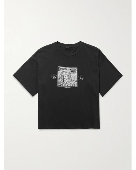 Enfants Riches Deprimes Black Heaven Will Burn Your Eyes Printed Cotton-Jersey T-Shirt for men