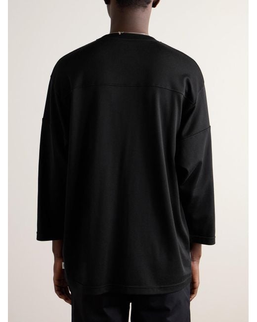 (w)taps Black Logo-print Cotton-blend Jersey T-shirt for men