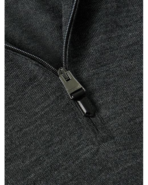 Canali Gray Wool Half-zip Sweater for men