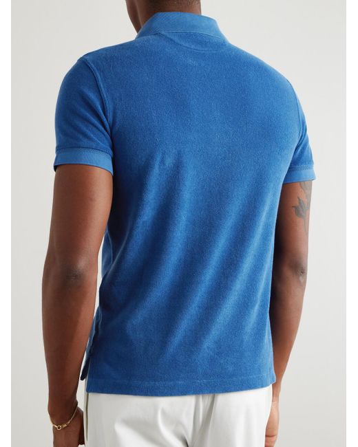 Tom Ford Polohemd aus Frottee aus einer Baumwollmischung in Blue für Herren