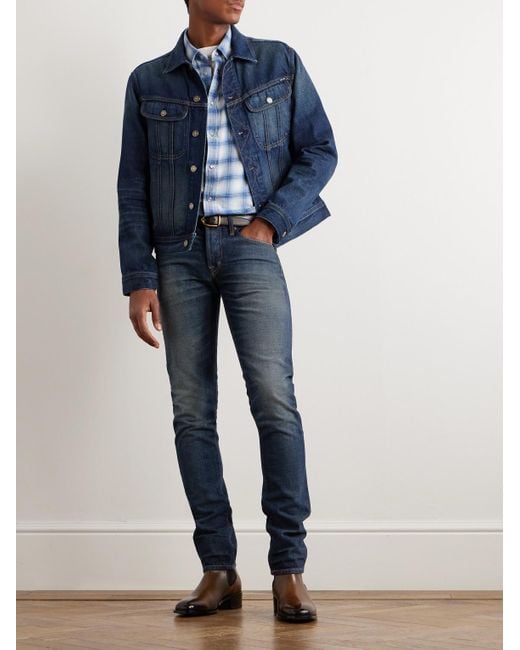 Tom Ford Blue Slim-fit Selvedge Jeans for men