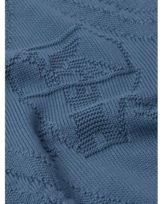 Pullover in cotone a rombi di Brunello Cucinelli in Blue da Uomo