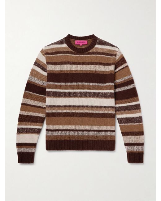 The Elder Statesman Brown Striped Cashmere Sweater for men