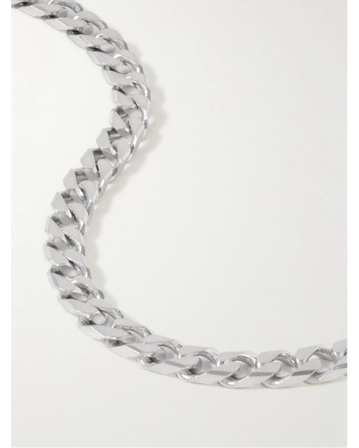 Tom Wood White Frankie Rhodium-plated Chain Necklace for men