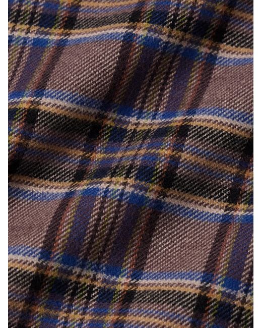 Portuguese Flannel Purple Teca Checked Organic Cotton-Flannel Shirt for men