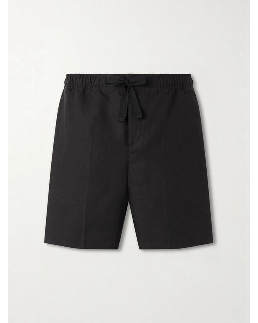 Orlebar Brown Black Alex Straight-leg Linen Drawstring Shorts for men