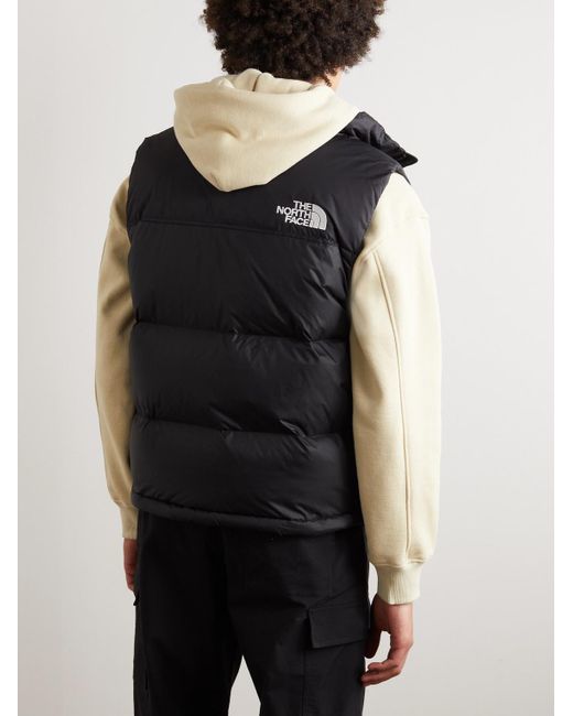 The North Face 1996 Retro Nuptse Daunenweste aus gestepptem Shell mit Kapuze in Black für Herren