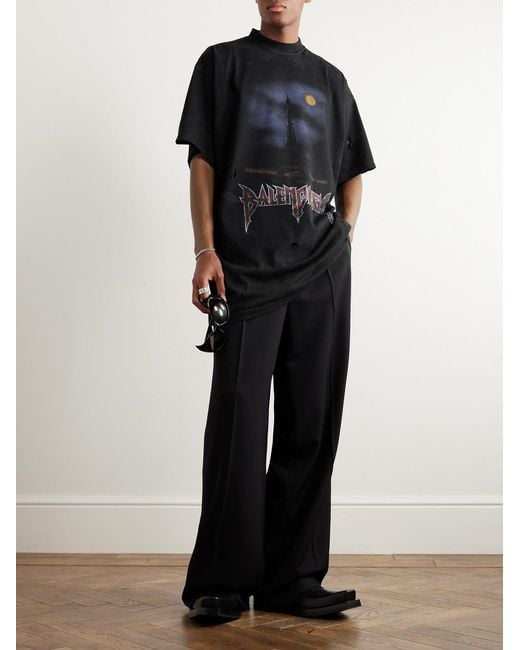 Balenciaga Black Paris Moon T-Shirt for men