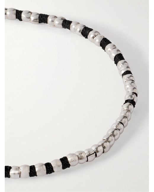 Mikia Black Sterling Beaded Bracelet for men