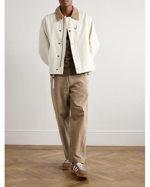 A.P.C. Natural Achille Cropped Straight-leg Cotton-corduroy Trousers for men