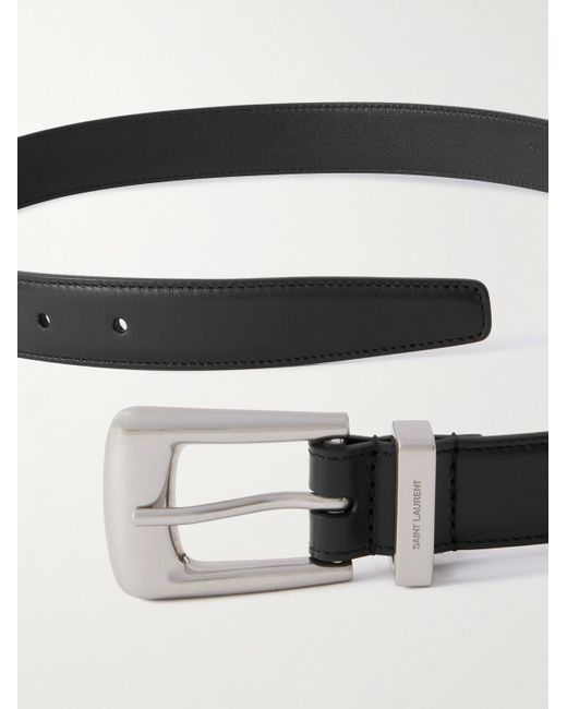 Saint Laurent Black 2cm Leather Belt for men