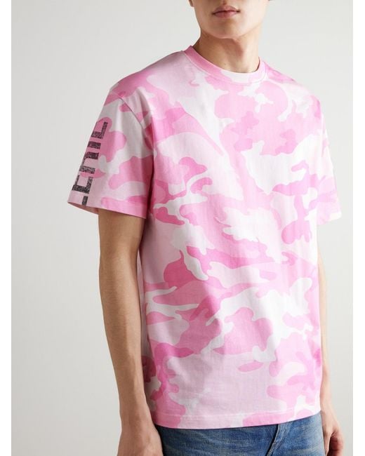 GALLERY DEPT. Pink Camouflage And Logo-Print Cotton-Jersey T-Shirt for men