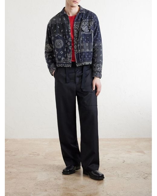 Kapital Blue Reversible Bandana-Print Cotton-Flannel Jacket for men