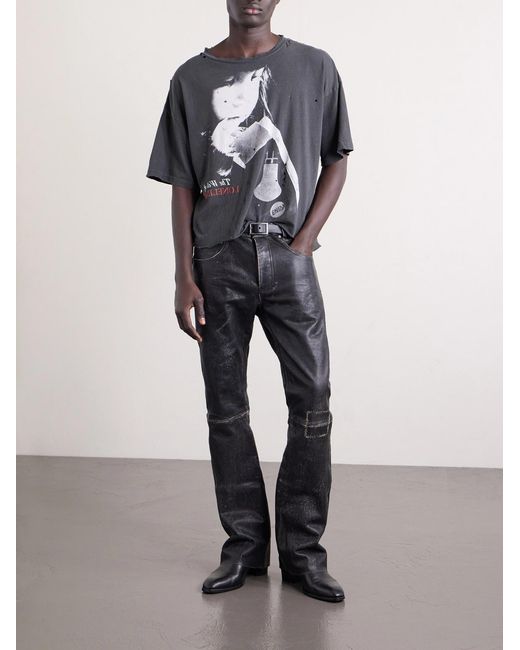 Enfants Riches Deprimes Blue Well Of Loneliness Distressed Printed Cotton-jersey T-shirt for men