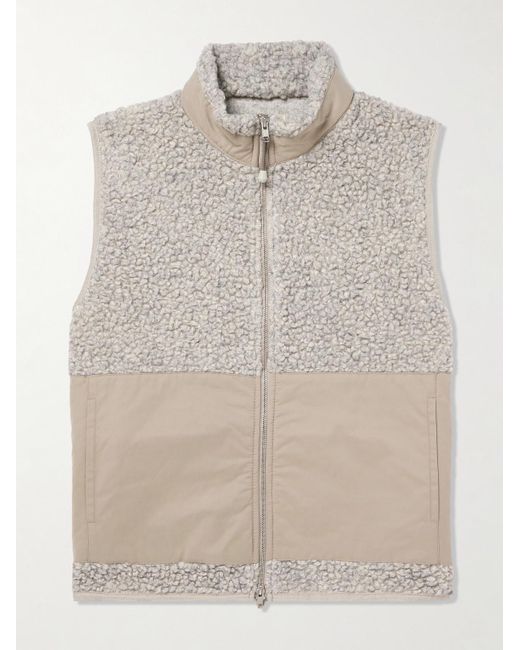 Folk Natural Signal Shell-Trimmed Cotton-Fleece Gilet for men