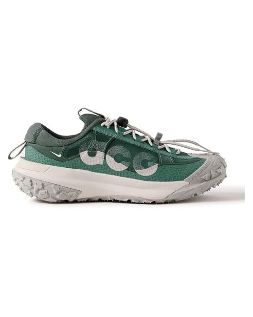 Nike Green Acg Mountain Fly 2 Low Rubber-trimmed Mesh Sneakers for men