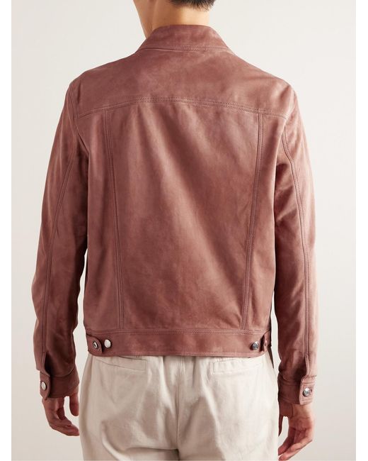 Paul Smith Pink Slim-Fit Suede Jacket for men