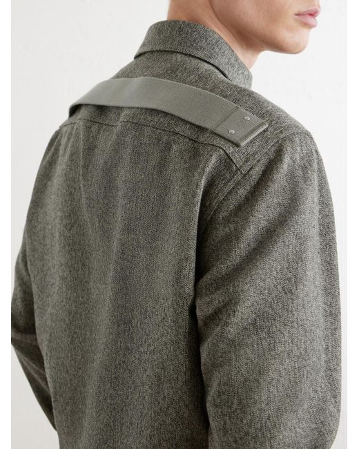 Rick Owens Gray Mélange Wool Overshirt for men