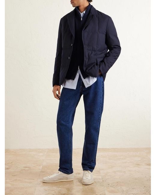 Paul Smith Blue Quilted Wool-twill Down Blazer for men
