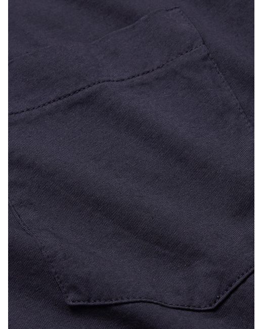 Barena Blue Garment-dyed Cotton-jersey Polo Shirt for men