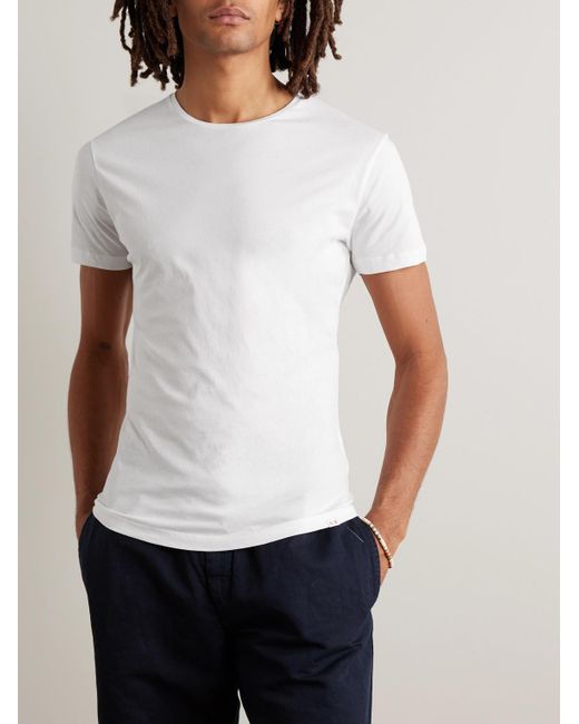 Orlebar Brown White Ob-T Slim-Fit Cotton-Jersey T-Shirt for men