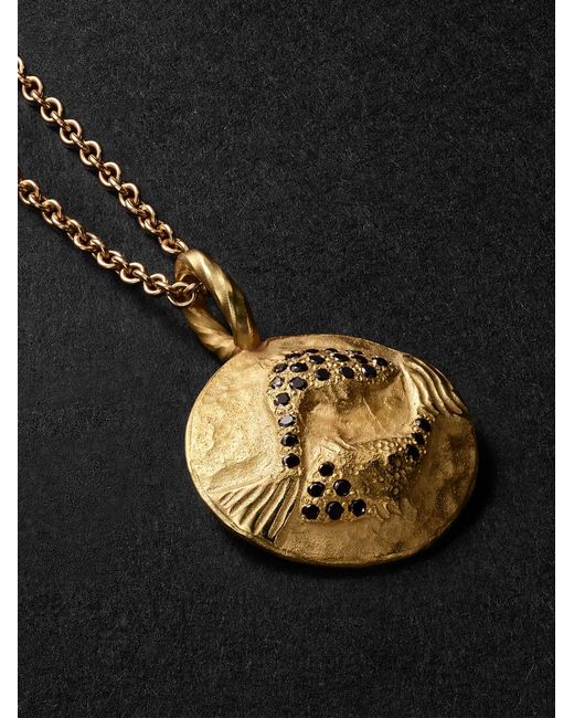 Elhanati Black Star Sign Pisces Diamond Pendant Necklace for men