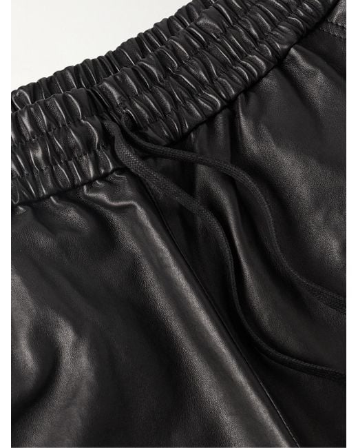 John Elliott LA gerade geschnittene Shorts aus Leder mit Kordelzugbund in Black für Herren