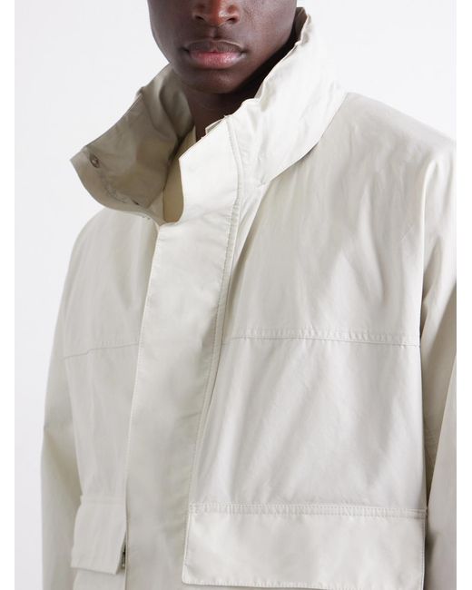 Lemaire White Ventile Cotton Hooded Jacket for men