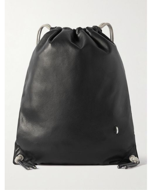 Rick Owens Black Embellished Full-grain Leather Backpack for men