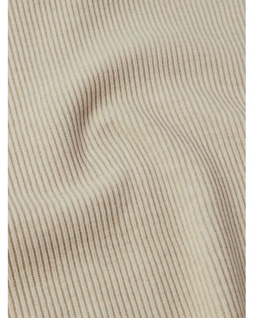 NN07 White Kevin 6600 Ribbed Organic Cotton Sweater for men