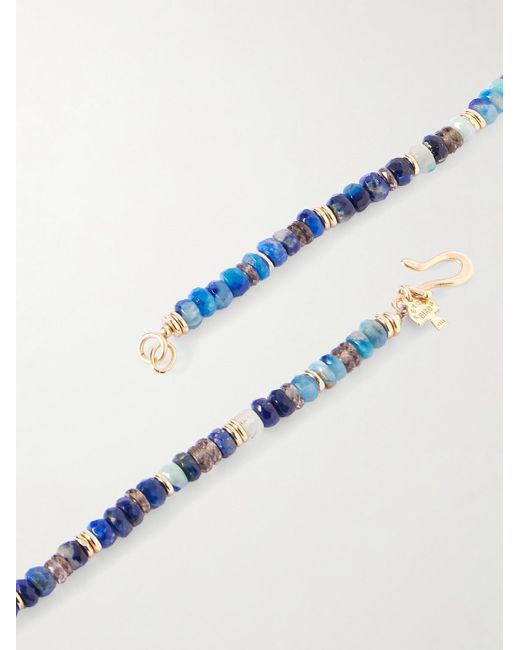 Collana Con Finitura Oro, Spinello, Apatite E Opale Etiope di Peyote Bird in White da Uomo