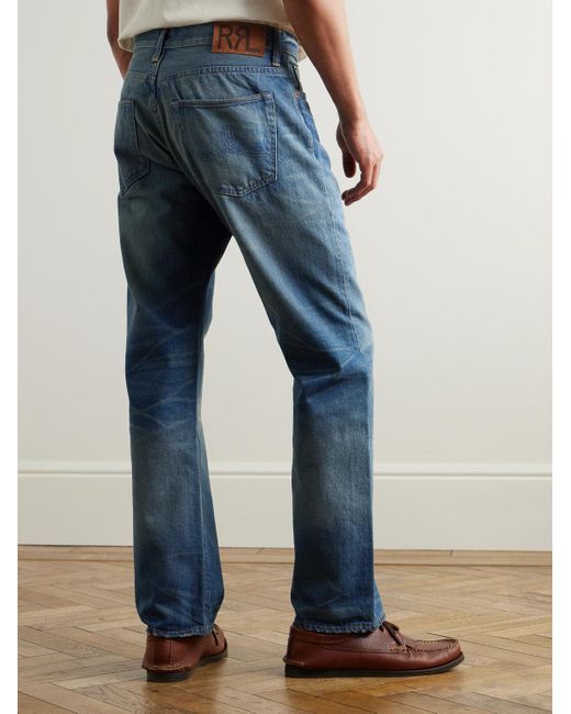 RRL Blue Straight-Leg Jeans for men