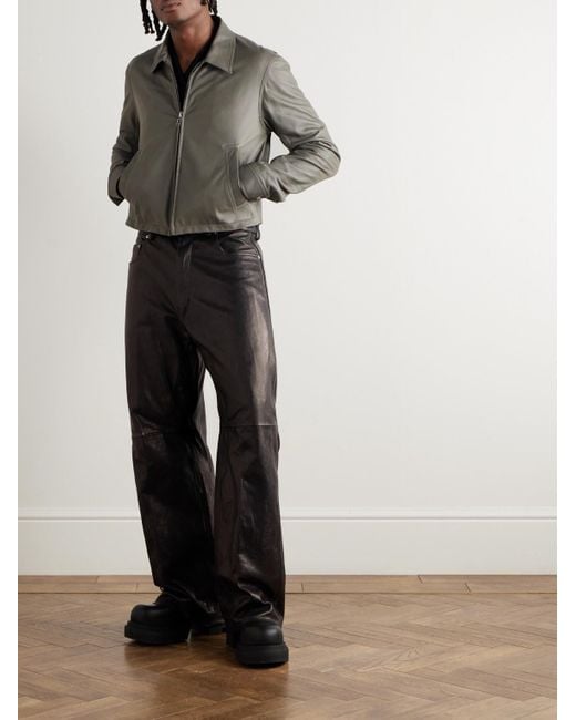 Rick Owens Geth weit geschnittene Hose aus Leder in Black für Herren