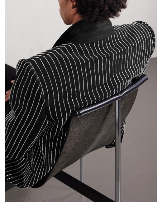 Balmain Black Bead-Embellished Woven Blazer for men