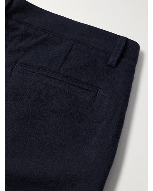 Massimo Alba Schmaler zulaufende Hose aus einer Schurwoll-Baumwollmischung mit Falten in Blue für Herren