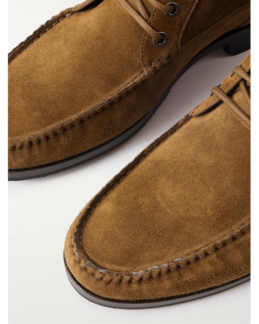 Manolo Blahnik Brown Crosta Rhinebeck Suede Lace-Up Boots for men