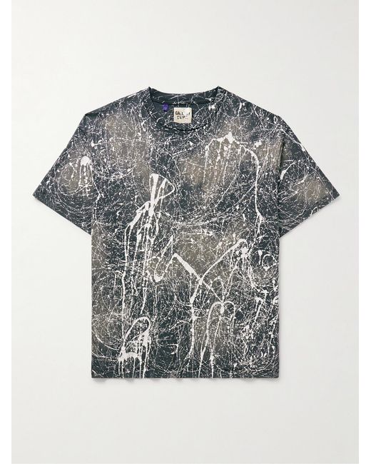 GALLERY DEPT. Gray Paint-Splattered Bleached Cotton-Jersey T-Shirt for men