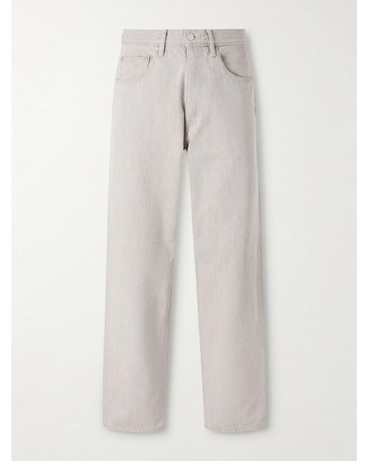 Auralee White Wide-Leg Twist Cotton Jeans for men