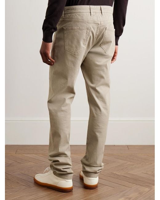 James Purdey & Sons Natural Slim-Fit Straight-Leg Cotton-Blend Twill Trousers for men