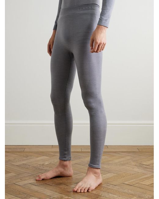 Falke Gray Printed Virgin Wool-Blend Ski Tights for men