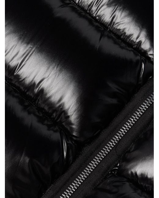 Rick Owens Black Quilted Glossed-Shell Hooded Down Jacket for men