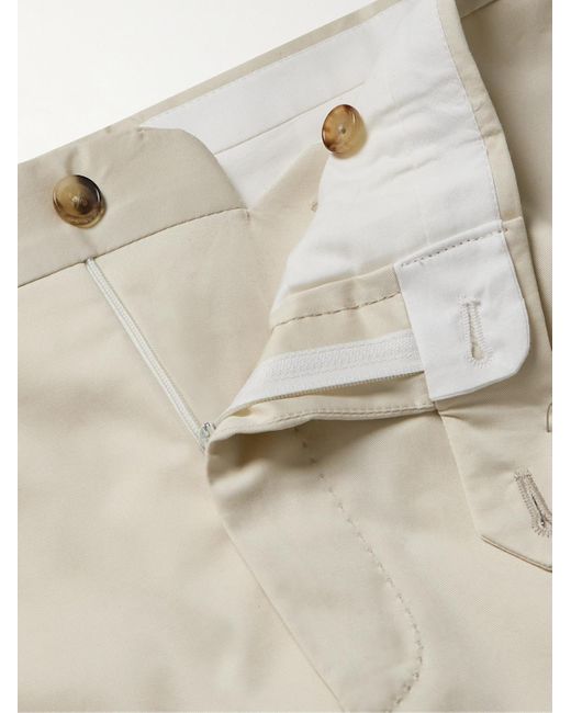 De Petrillo Schmal zulaufende Anzughose aus Twill aus einer Baumwollmischung in Natural für Herren